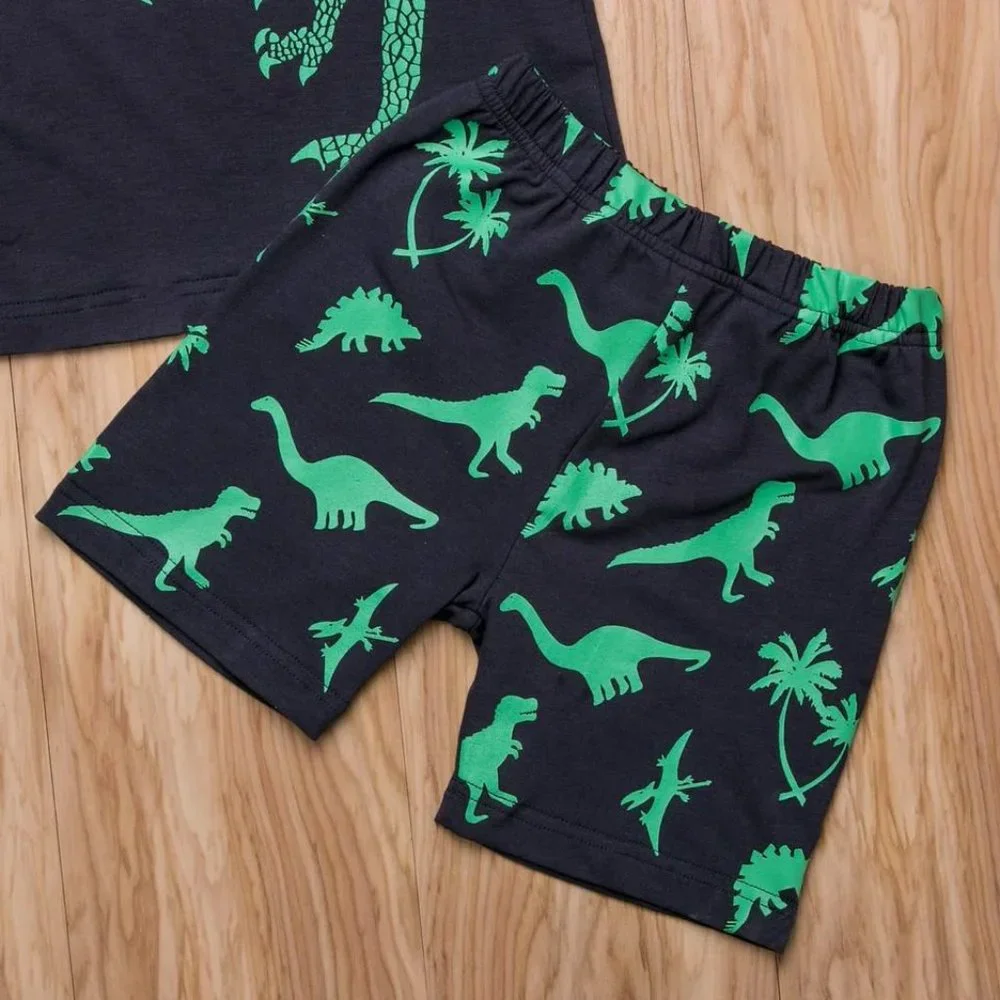 NEW Boy's Navy Dino Shorts Outfit - Picture 4 of 4